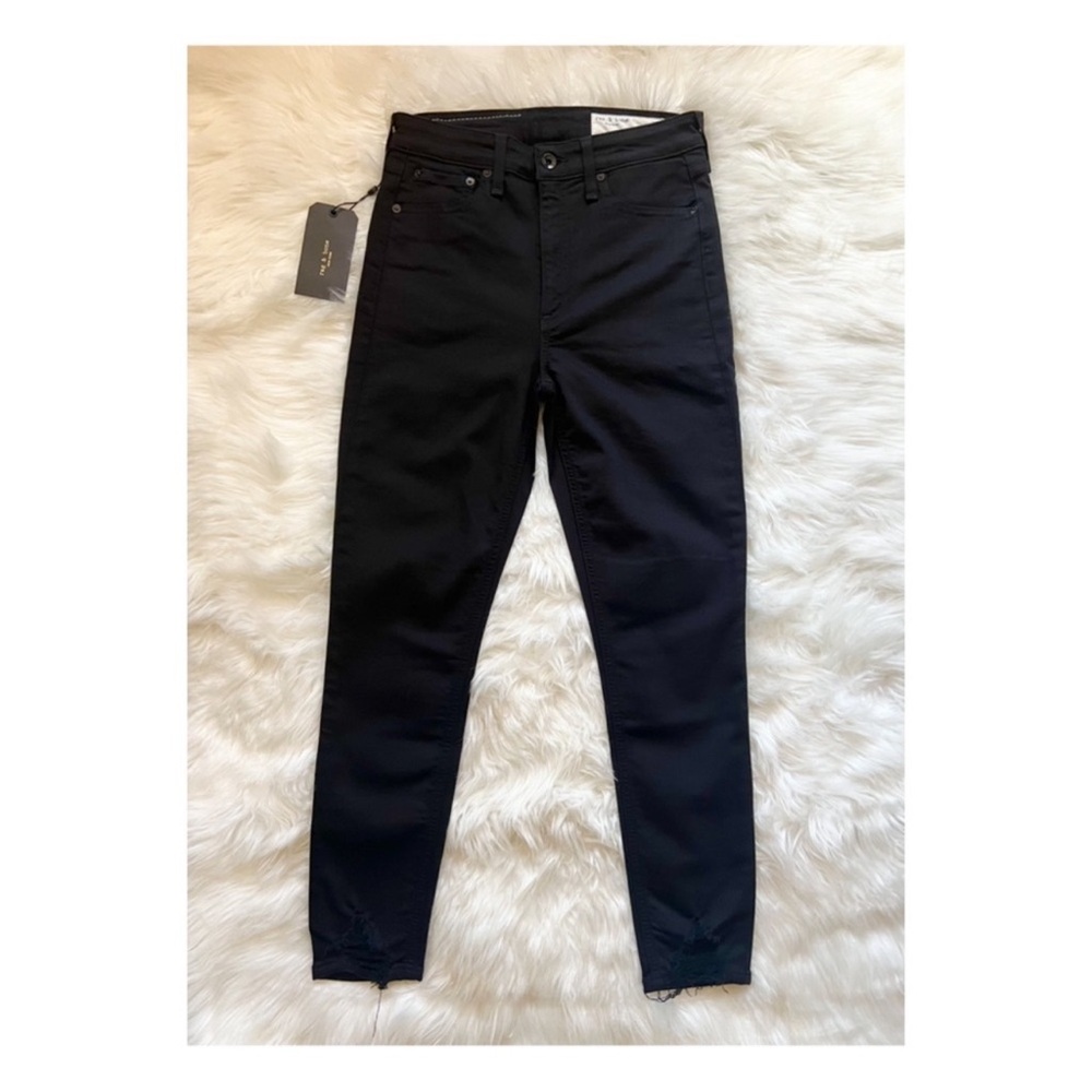 New! RAG & BONE Nina High Rise Distressed Hem Skinny Jeans - Picture 4 of 9